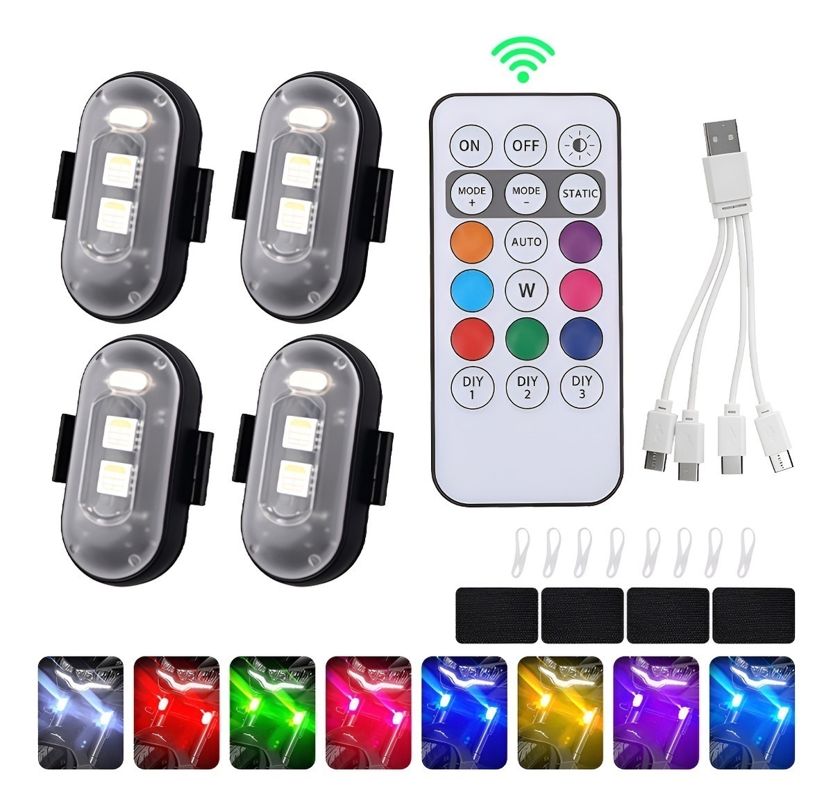 Drone Led Light - 4 pièces de feux stroboscopiques LED