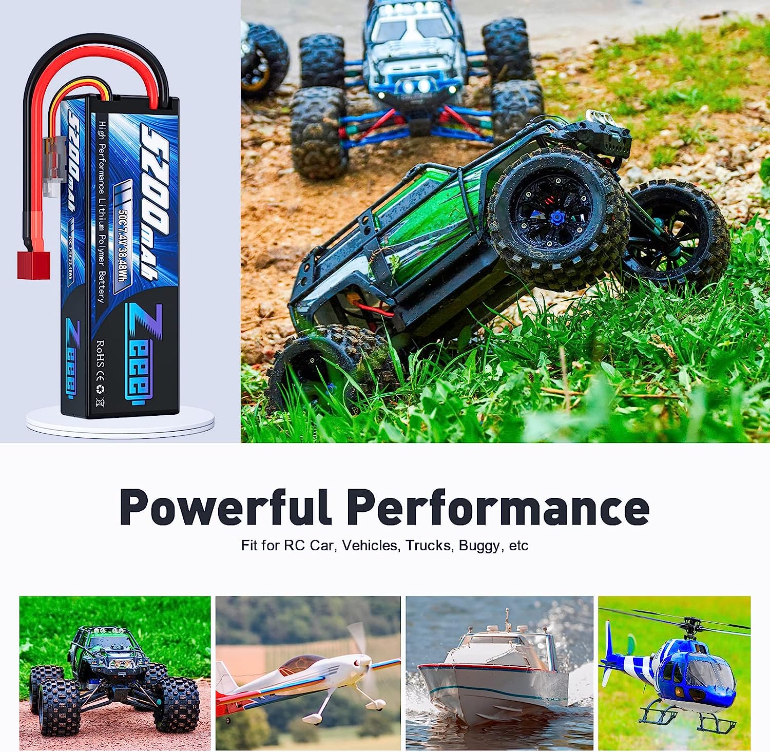 Zeee 5200mAh 2S RC Lipo batter - Drone Power Distribution Board avis et prix