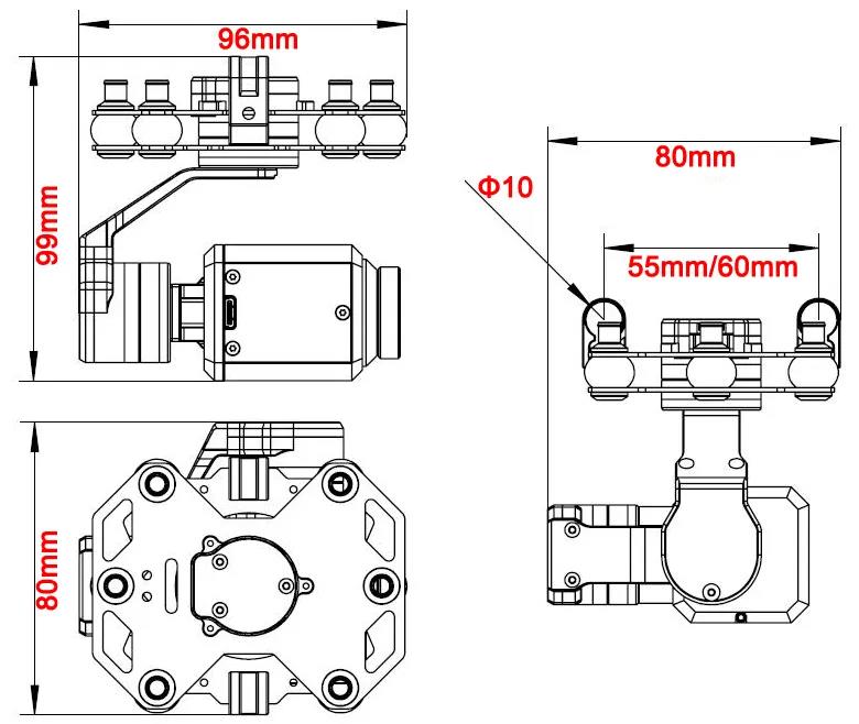 Tarot TL3T20 Gimbal 3 axes ave - Drone Camera avis et prix